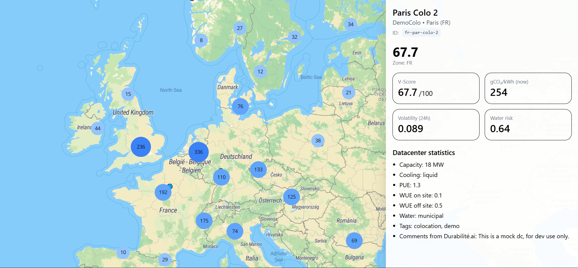 V-Score Demo Screenshot
